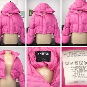 ANWND Women's Vibrant Pink Puffer Coat